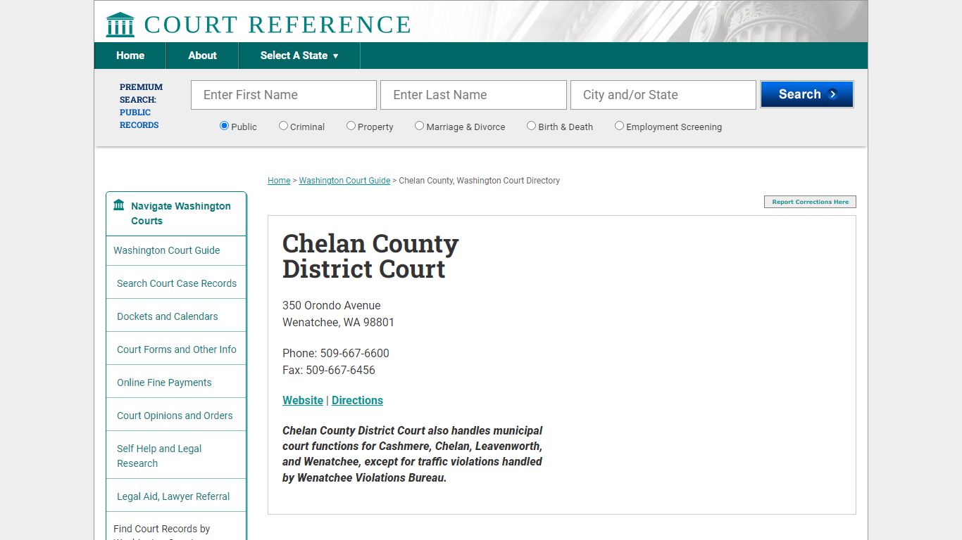 Chelan County District Court - CourtReference.com