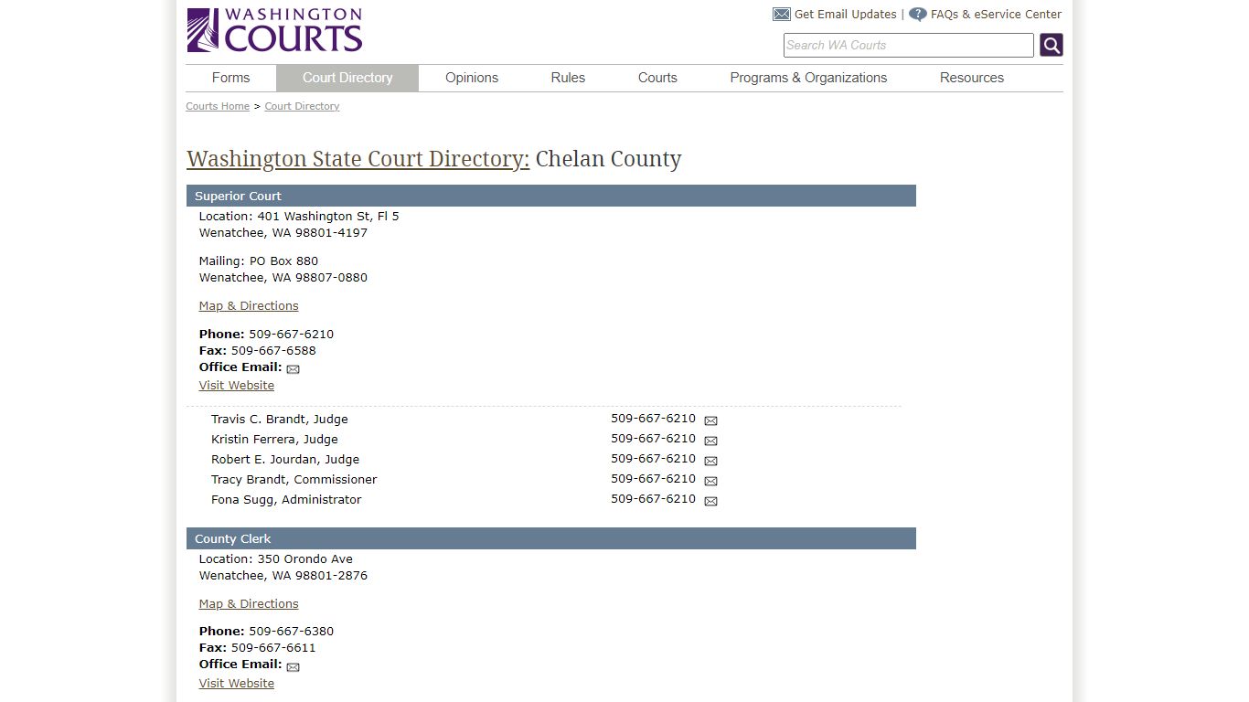 Washington State Courts - Court Directory